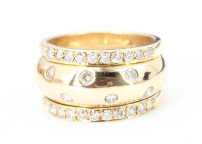 Hohe Schmuck Preise für Gelgold Ring mit Diamanten besetzt